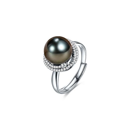 10-11mm Tahitian Black Pearl Ring