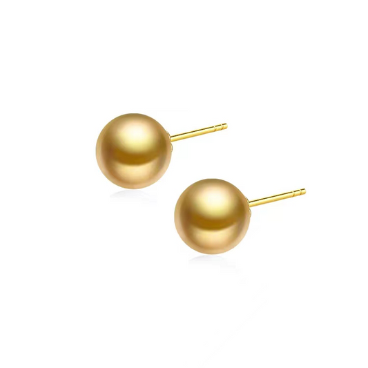 8.5-9.0mm Gold South Sea Pearl Stud Earring