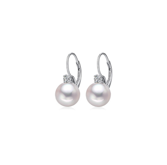 Vintage Freshwater Pearl and Diamond Earrings