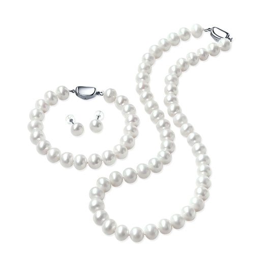 Freshwater Cultured Pearl Necklace Set - AAA Quality
